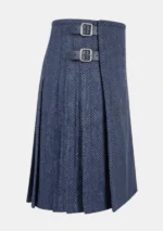 Navy Blue Tweed Kilt Right