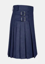 Navy Blue Wool Kilt Right
