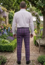 Purple Tartan Trouser Back
